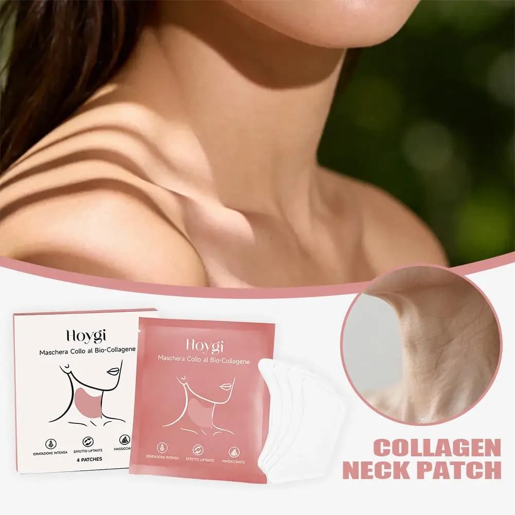 4 cerotti al collagene per il collo, maschera antirughe rassodante per il collo, cura quotidiana idratante per la pelle del collo, idratante, rinfrescante, facile da assorbire