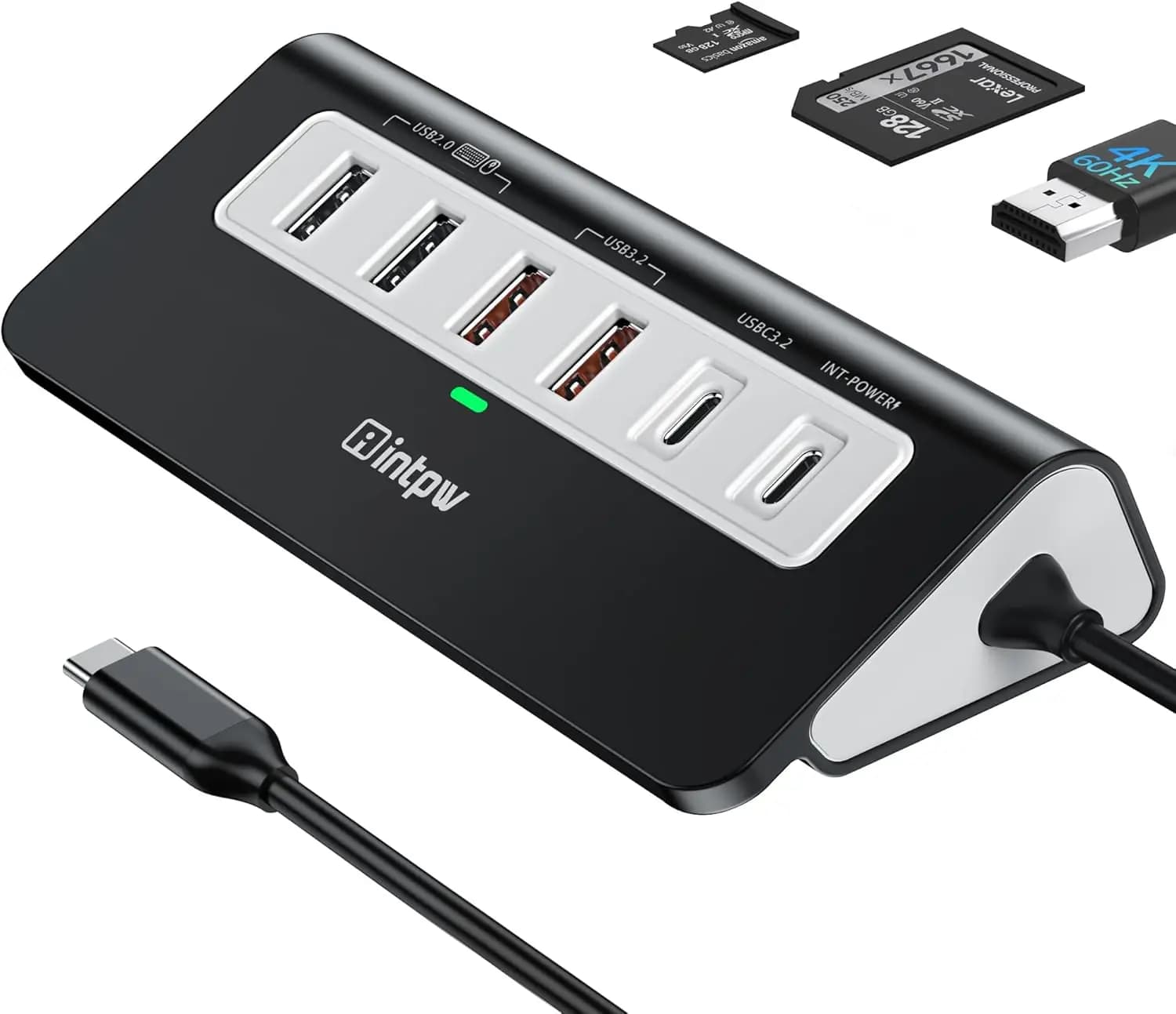 9-in-1 USB Hub with HDMI 4K, 10Gbps Ports, PD 100W Charging for Laptops and Telephones