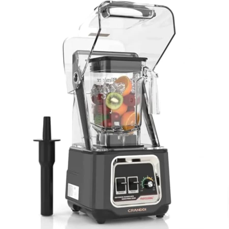 Commercial 2200W Bench Blender with Removable Protection, Silent for Frullati and Ice Tritato, 52oz 3800