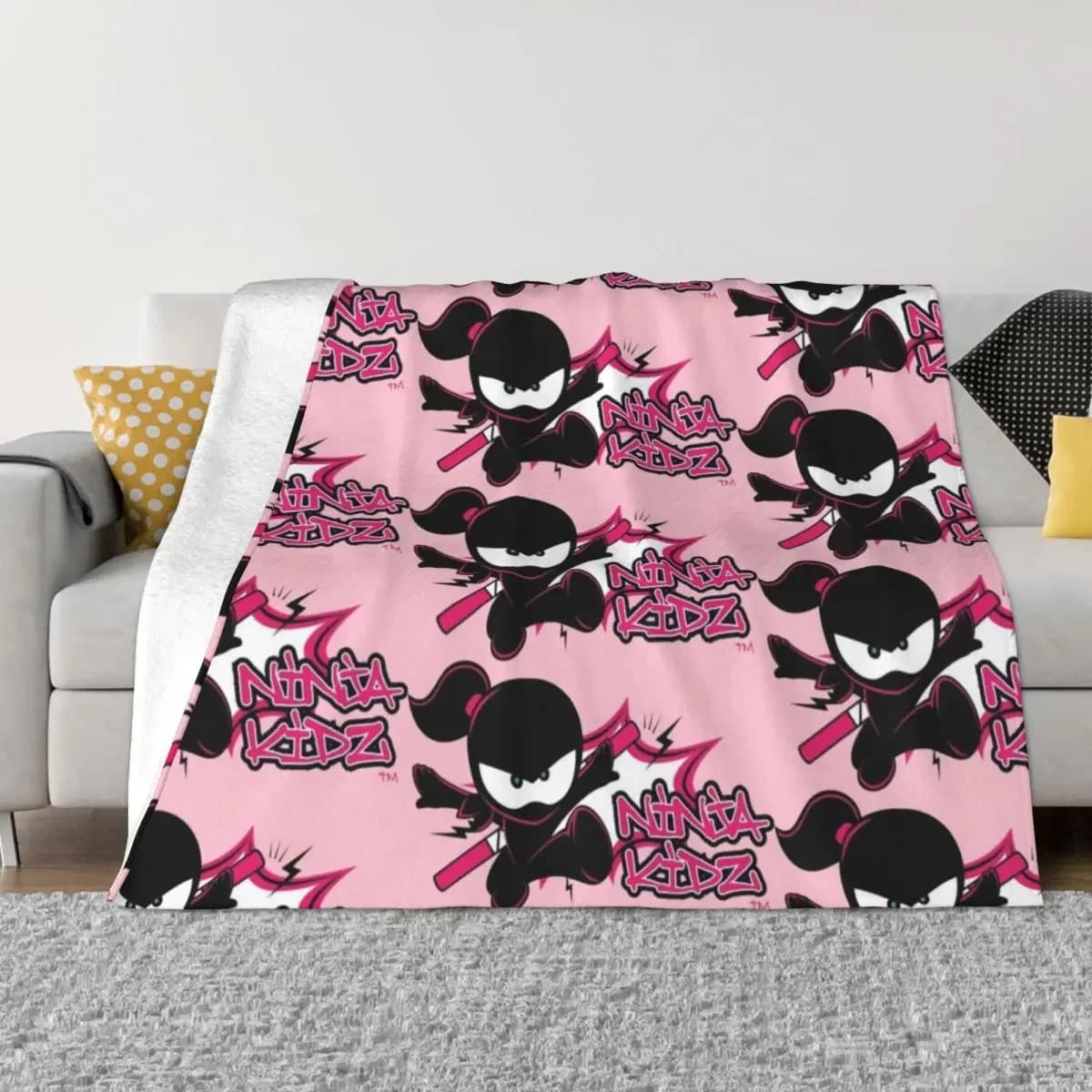 Ninja Kidz, Youtube Ninja Kidz, Ninja Kidz Girl Throw Blanket Decorative Beds Heavy Decorative Sofas Blankets