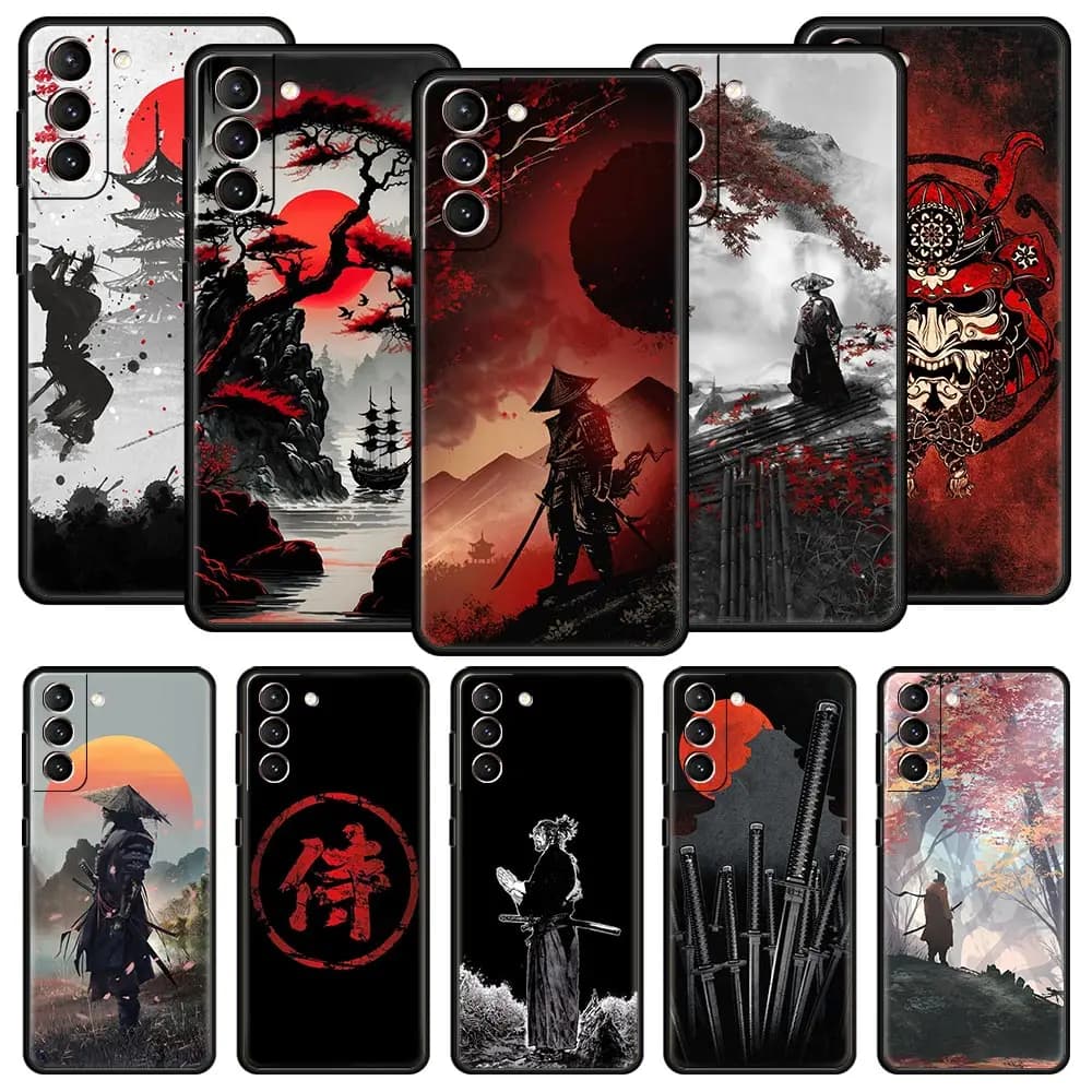 Custodia per telefono giapponese Bushido Samurai per Samsung Galaxy S23 S24 Ultra S22 S21 S20 FE 5G S10 S10E S9 S8 Plus 20 Custodia morbida per paraurti
