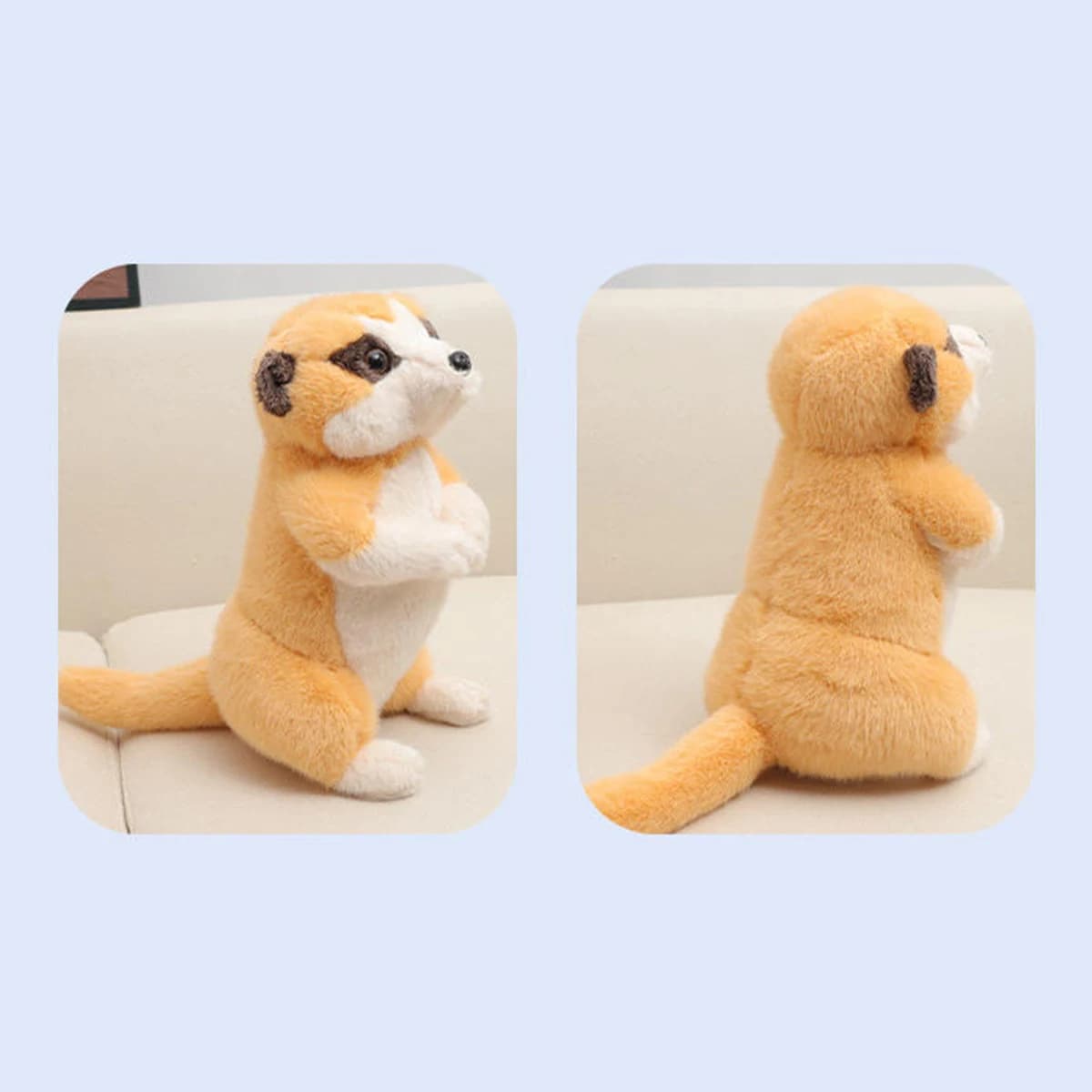 Peluche Simulazione Animale Selvatico Meerkat, Giocattoli di Peluche Cartoon, Bambole Meerkat Imbottite, Giocattoli Compagni per Bambini, Regalo di Compleanno