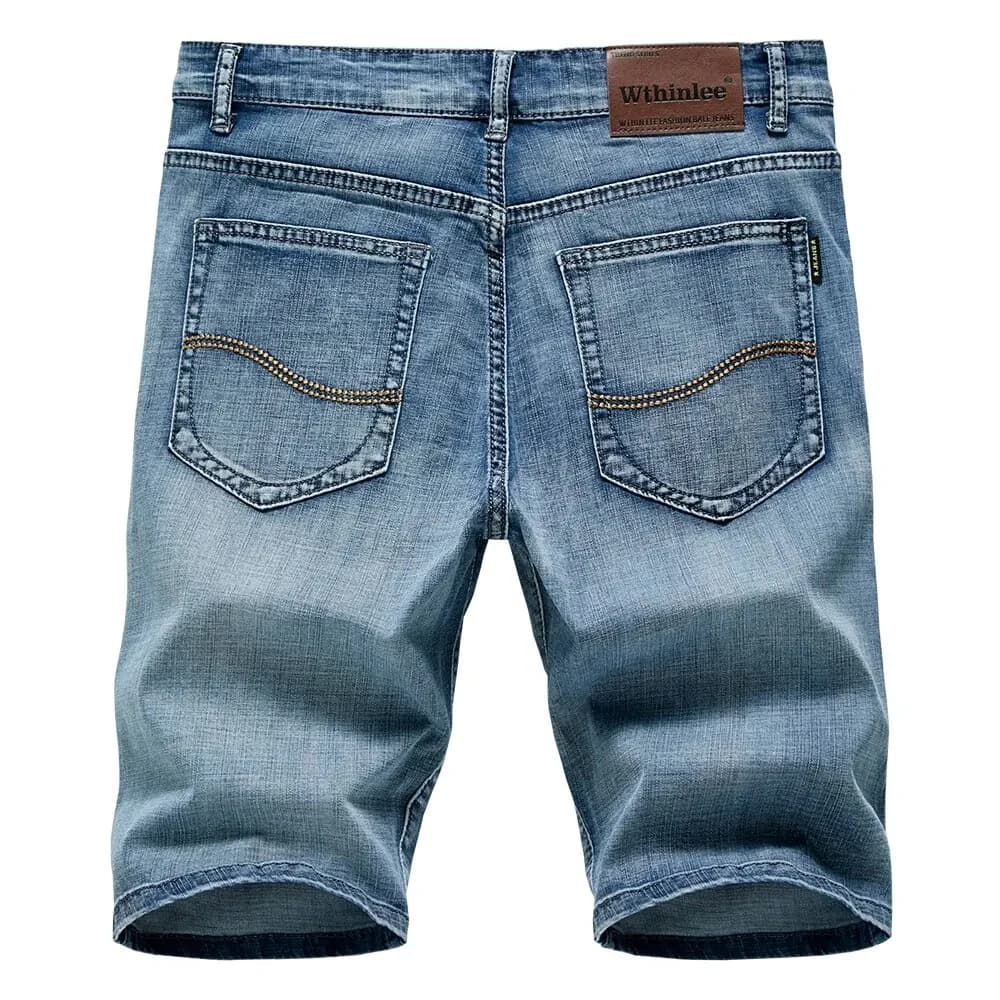 Jeans da uomo Jeans estivi a lunghezza corta Jeans blu al ginocchio elasticizzati casual cool leggeri al ginocchio