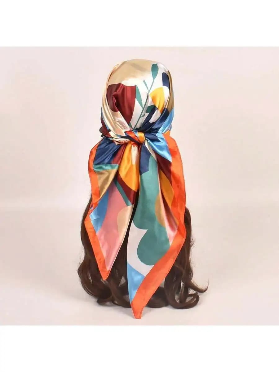 1pc Women Floral Pattern Fashionable Bandana For Daily Life Elegant Square Scarf,Hair Band,Head Band Ideal For Dressing Up Your