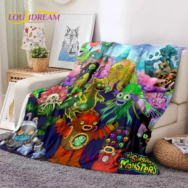 Game My Singing Monsters Cartoon Soft Flannel Blanket for Bed Bedroom Sofa Picnic ,Throw Blanket for Cover Outdoors Leisure Gift