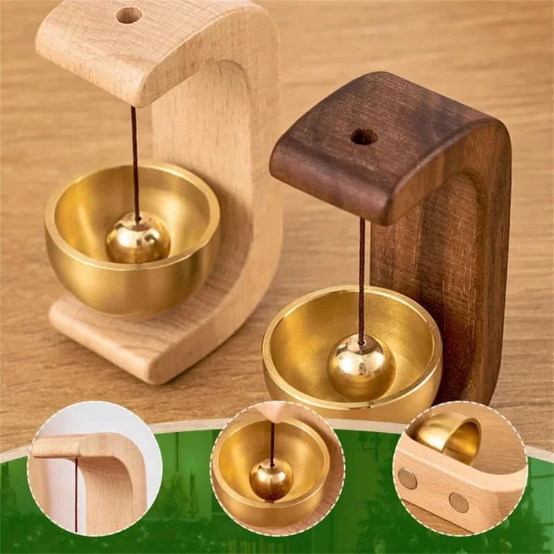 New Magnetic Wooden Doorbell, Suction Mount Solid Wood Wind Chime, Fit For All Door Materials, Home Restaurant Decor Accessory