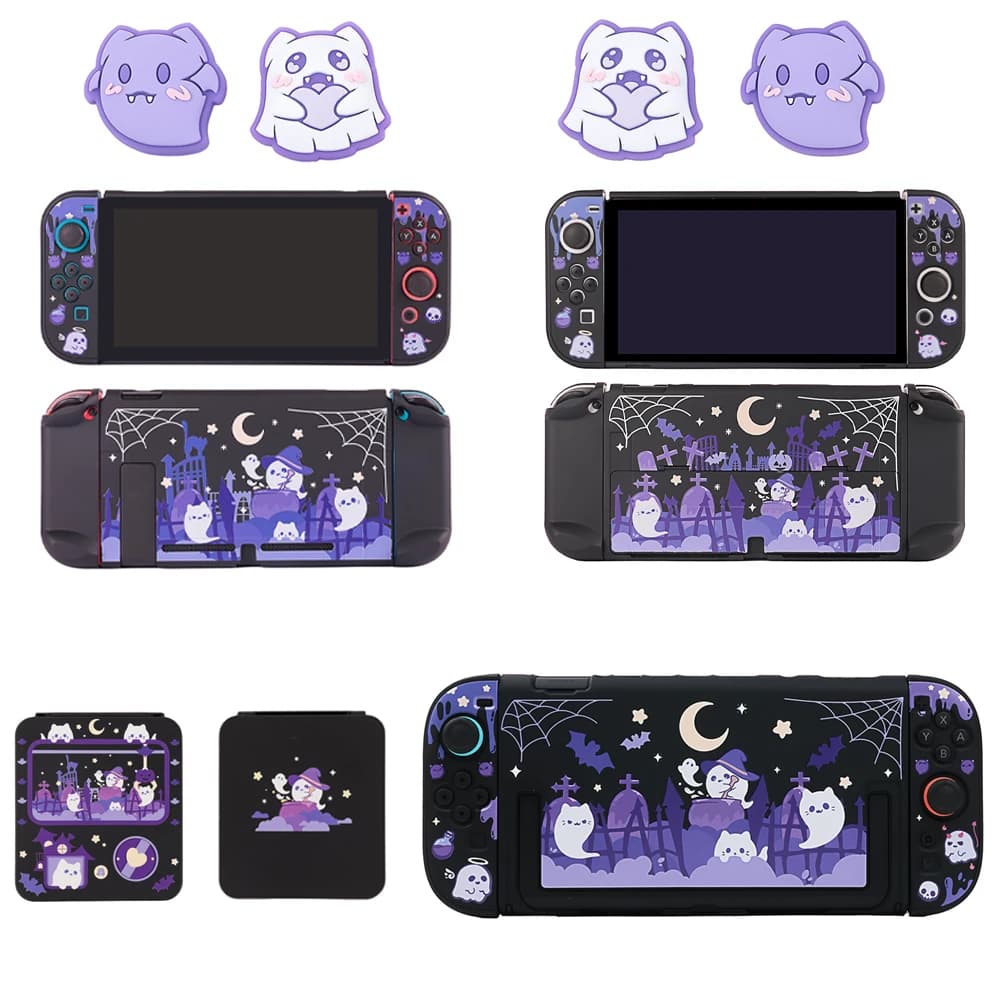 Custodia protettiva Cute Ghost per Nintendo Switch / OLED / Switch 2 - Guscio rigido staccabile con cover Joy-Con