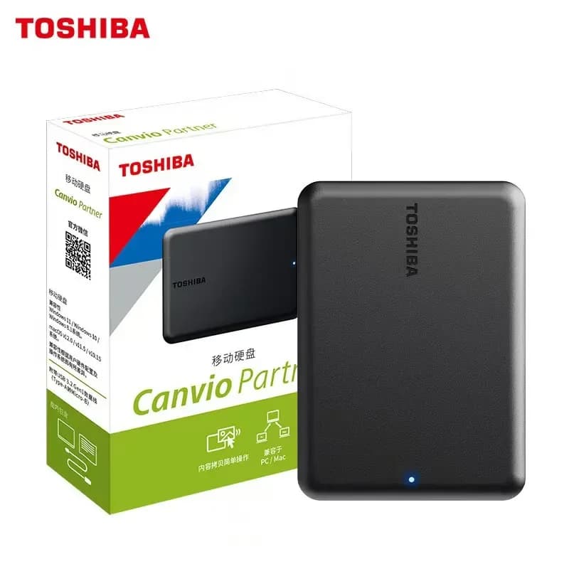 Nuovo Disco Rigido Portatile Nero Serie A5 2026, USB 3.2 Gen1 ad Alta Velocità, 500GB/1TB/2TB/4TB, Compatibile con Mac per Toshiba