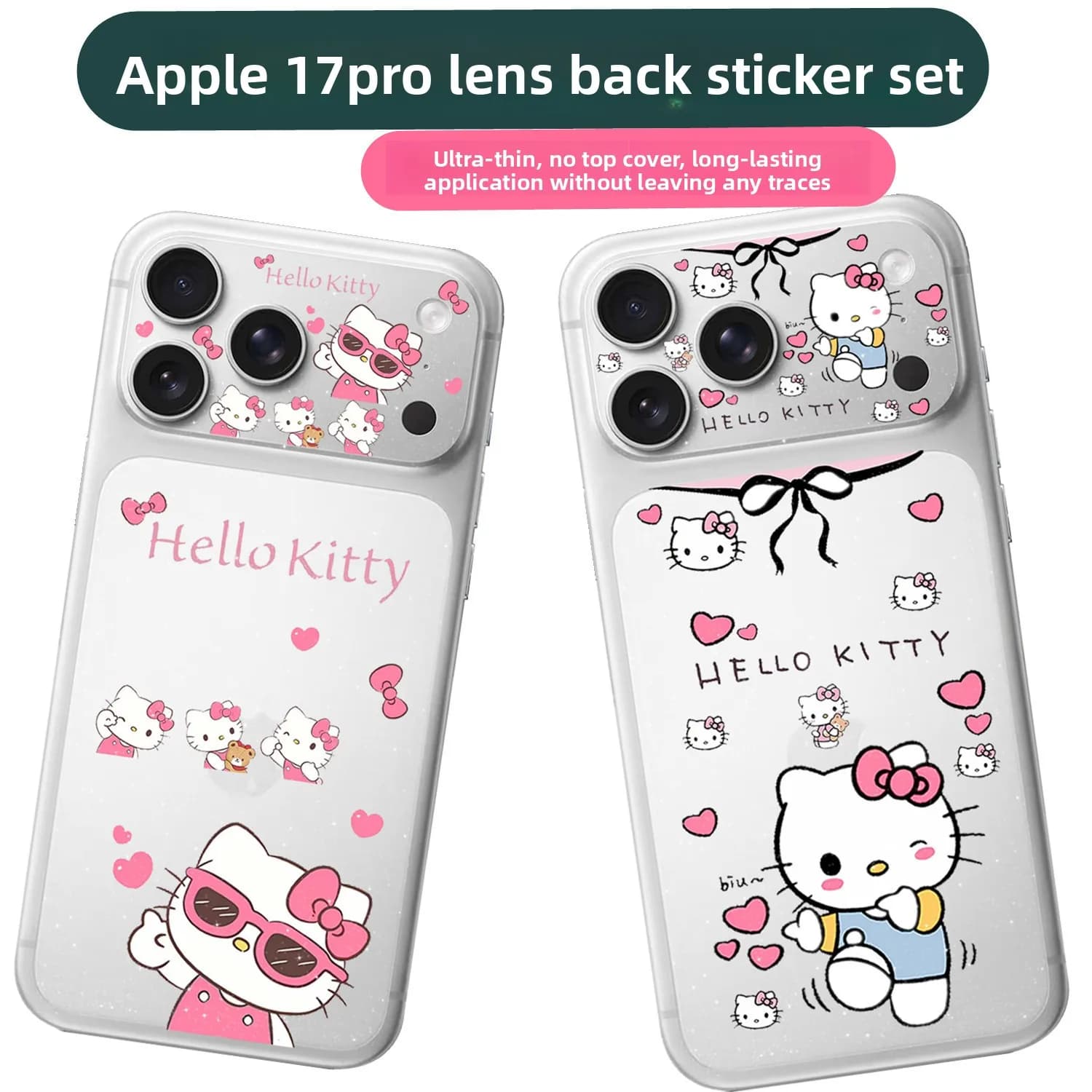 Pellicola Idrogel Sottile con Motivo Gatto Cartone Animato Sanrio per iPhone 17 Pro Max, Protezione Schermo Morbida in TPU (Non in Vetro)