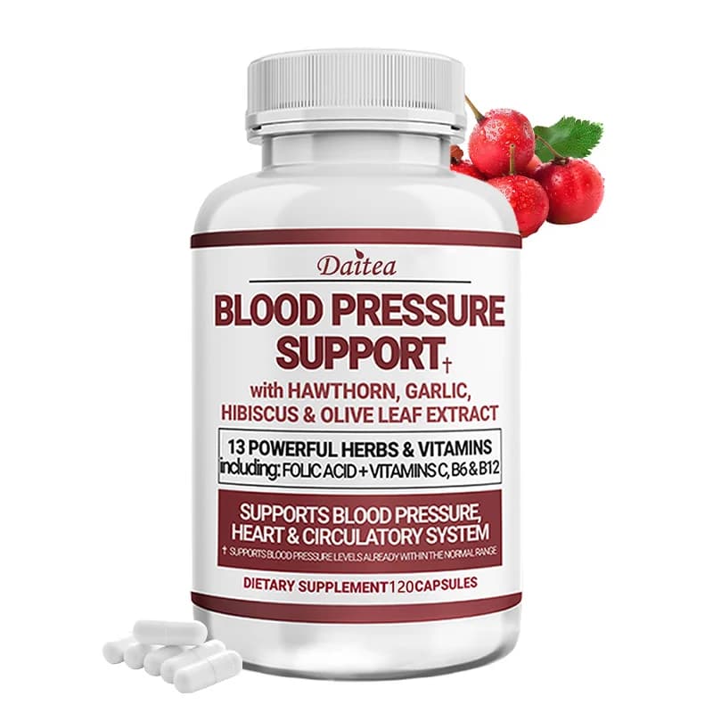 Integratore per la Circolazione Sanguigna, 120 Capsule con Vitamine C, B6 e B12, Biancospino, Aglio per un Cuore Sano - Non-OGM