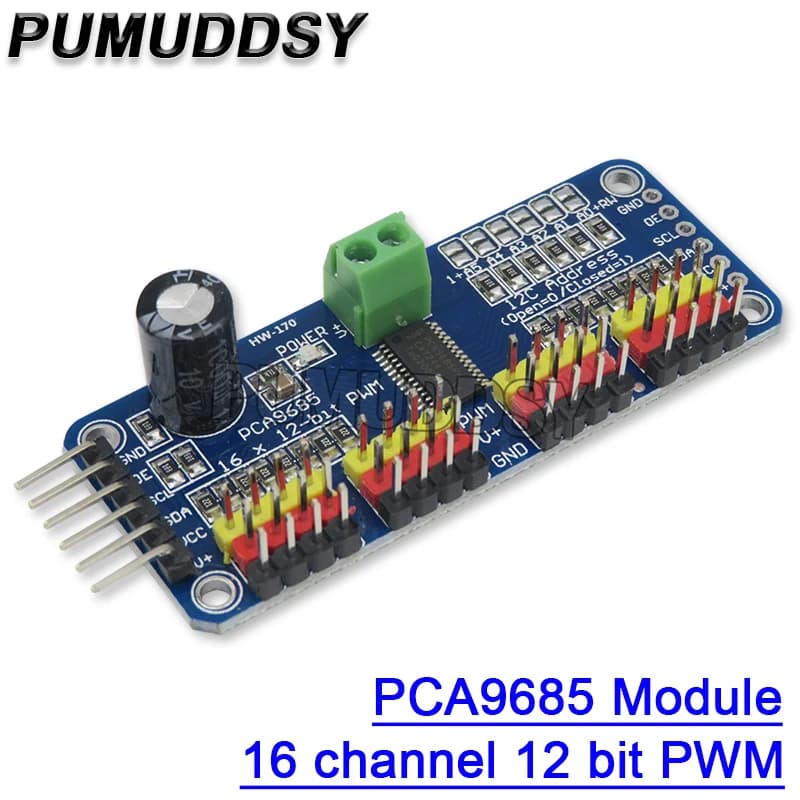 PCA9685 Modulo di interfaccia PWM/Servo Driver-I2C a 16 canali e 12 bit Modulo scudo Raspberry Pi Servo Shield