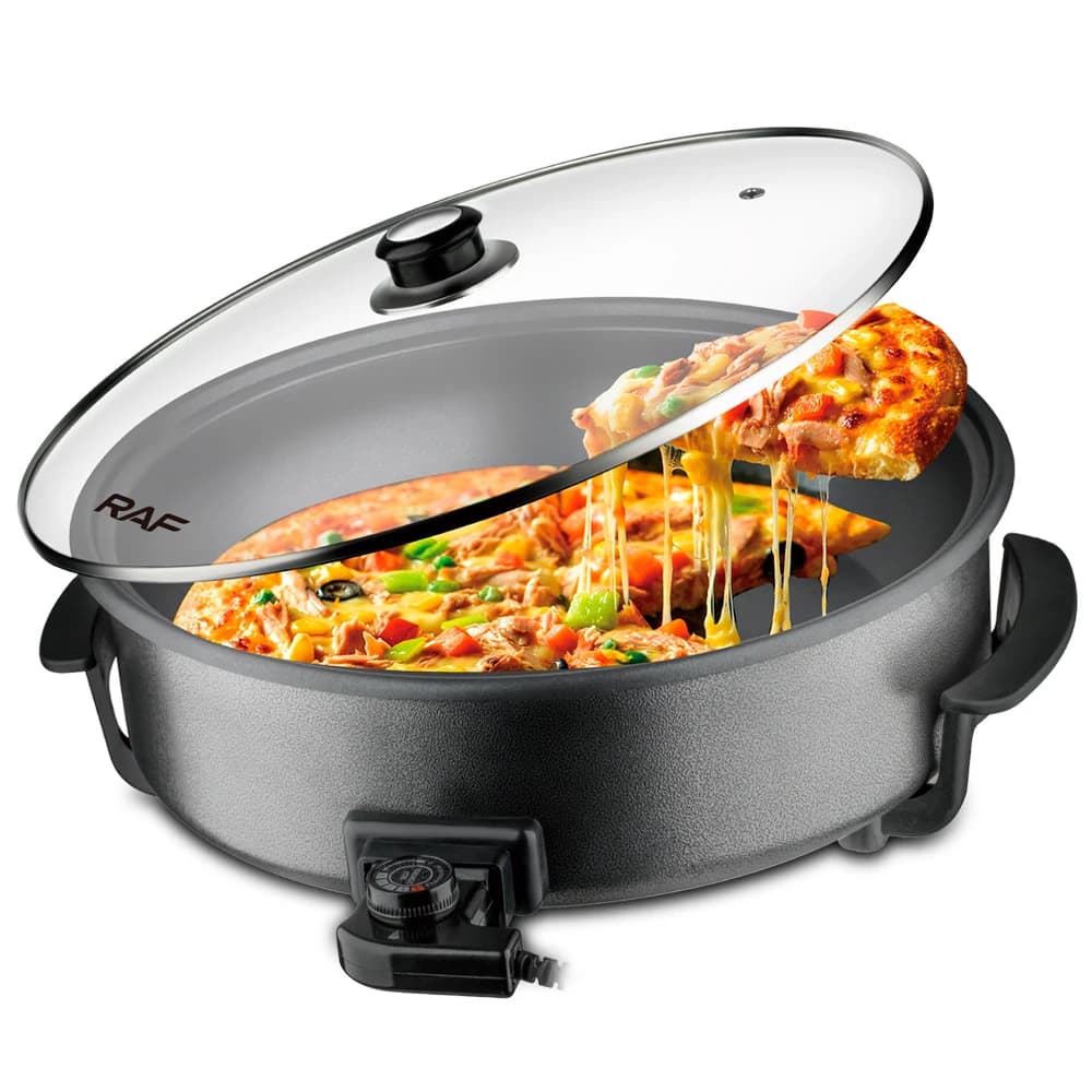 R.5405 Padella Multifunzione per Pizza 1500W, Facile da Pulire, Controllo a Manopola, Rivestimento Antiaderente