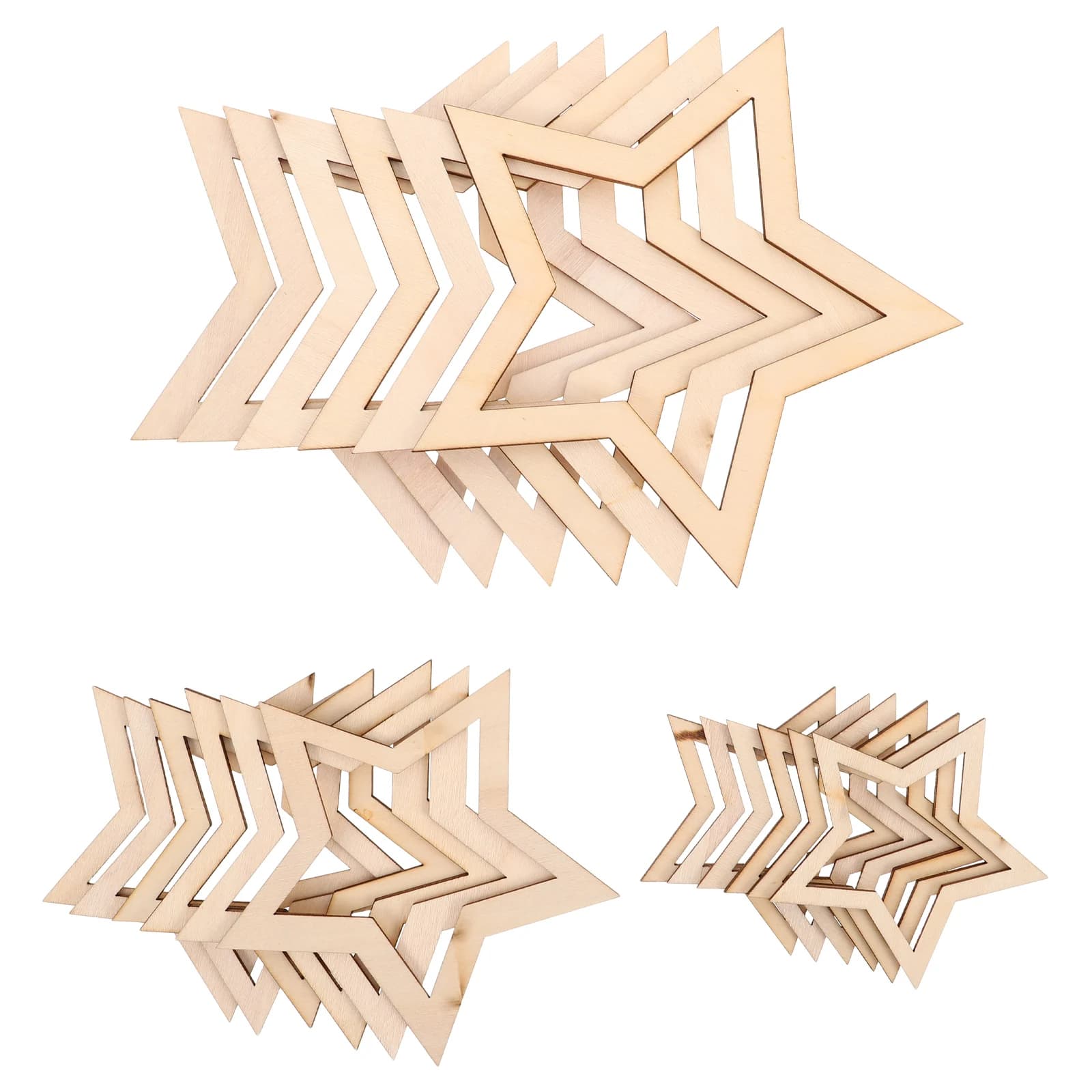 18 Pcs Ring Star Shaped Craft Rings DIY Dream Catcher Frames Floral Wreath Wooden Hoop for Projects Macrame Metal Wedding