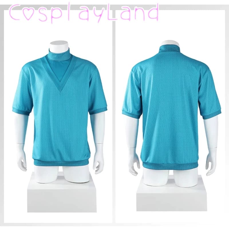 Film Cosplay Blu Steve Costume Cosplay T-shirt elasticizzata a maniche corte Estate Uomo Top Costumi Halloween Comic Con Suit Plus Size