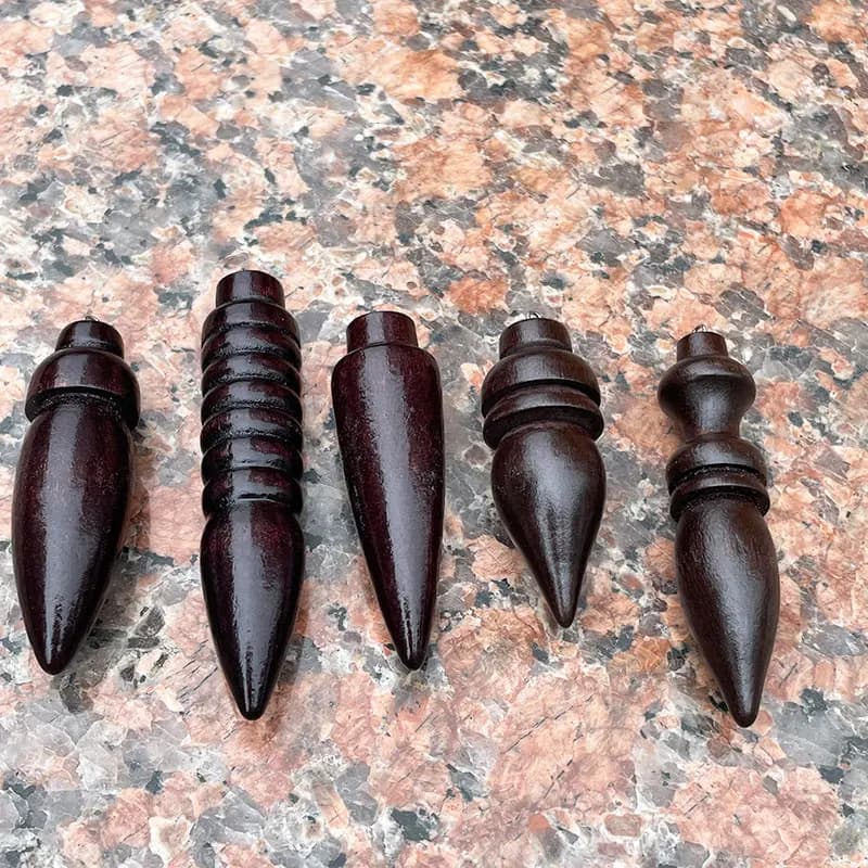 Pendolo in Legno Curativo per Rabdomanzia e Divinazione, Pendoli in Legno Egiziano Naturale, 7 Chakra, Catena Reiki, Pendoli Spirituali