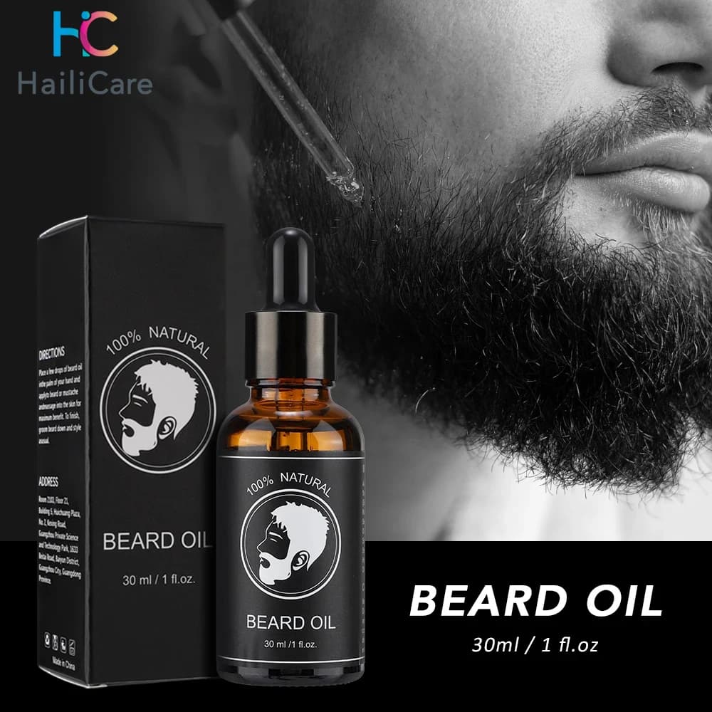 Capelli del viso Olio per la crescita della barba Olio per la crescita della barba Balsamo per la cera per la barba Nutrire l'olio per la barba Baffi naturali Olio essenziale per la cura della barba