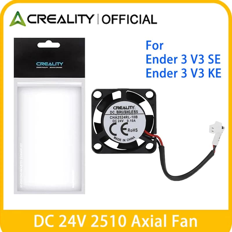 Creality Ender 3 V3 SE Extruder Fan, Axial Cooling Fan 2510 DC 24V for 3D Printers CR-10 SE/Ender 3 V3 KE/Ender 3 V3 SE