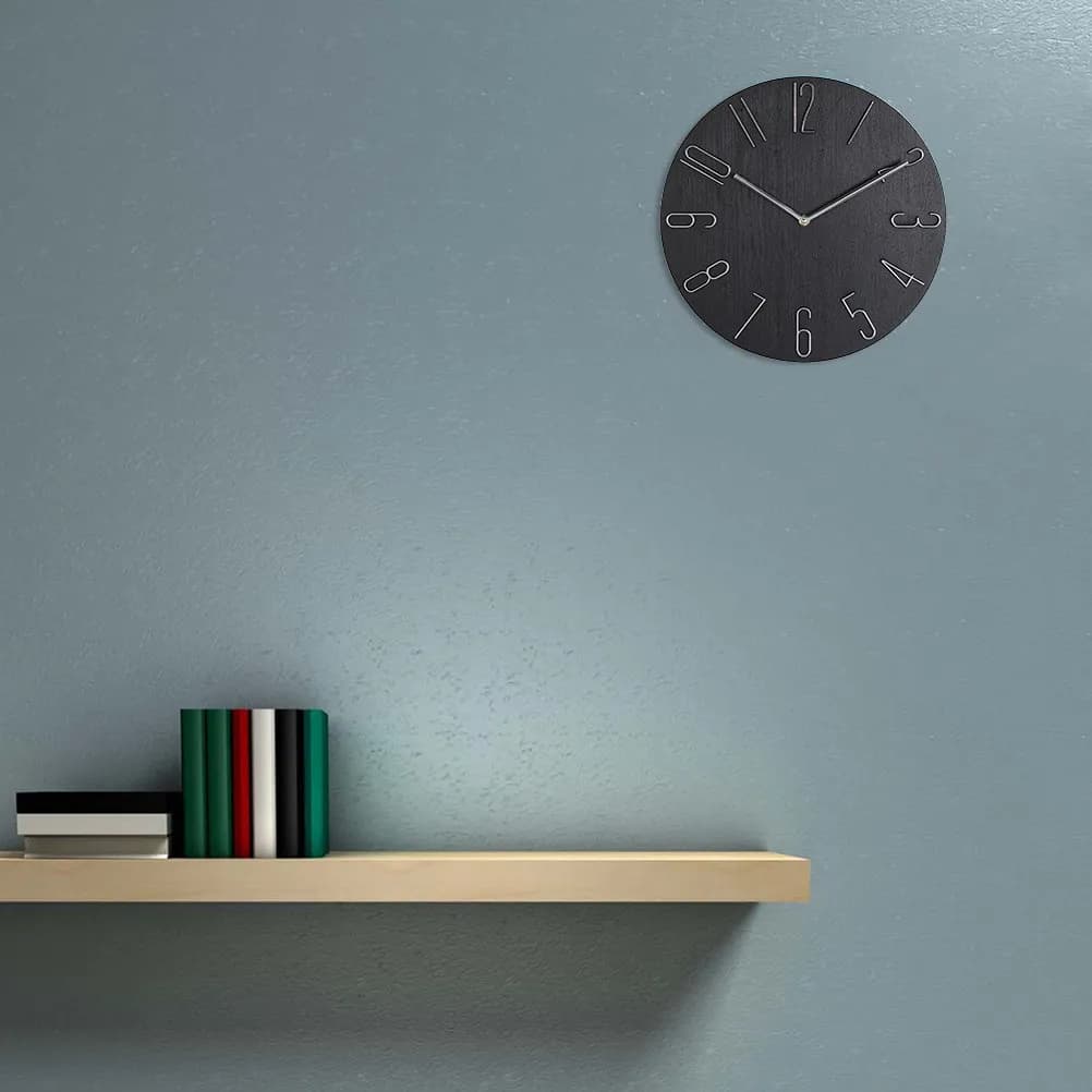 Decorative Wall Clock 12 Inch Round, Modern For Home, Office, Living Room, Bedroom, Kitchen, Cafeteria, Conference Room