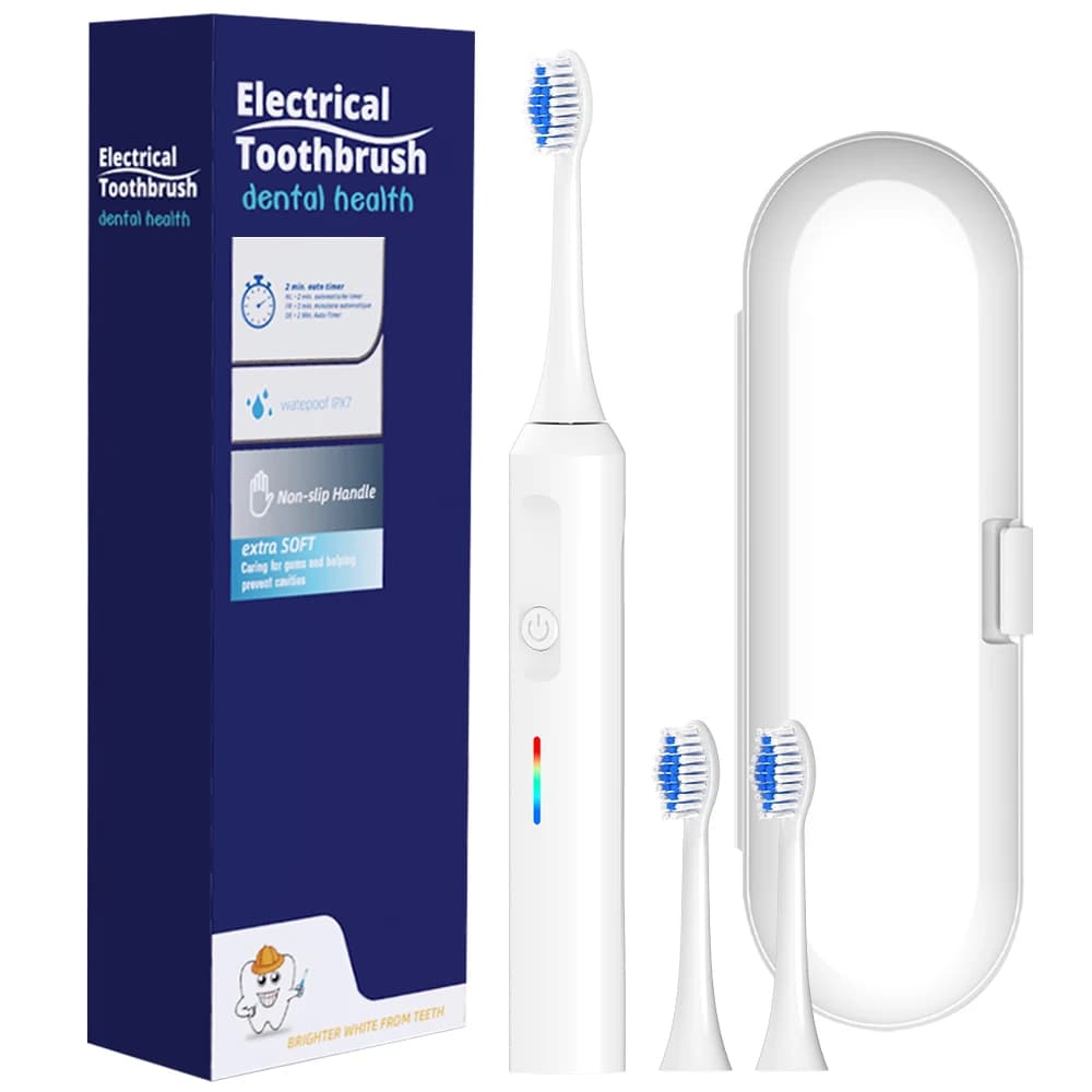 Intelligent Sonic Electric Toothbrush Waterproof with 3 Travel Modes and Case, Compatible with Philips Sonicare Replacement Heads