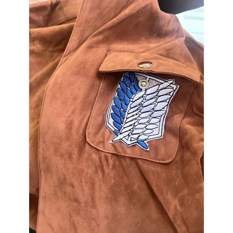 A;3\v,7'd/Man Women Levi Eren Jaeger Mikasa Ackerman Armin Arlert Hanji Cosplay Costume Survey Corps Cloak Jacket Emb3'c;5,h/8\