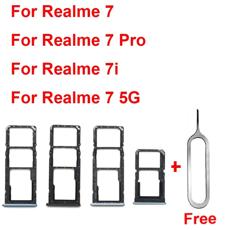 Vassoio della scheda SIM per OPPO Realme 7 5G 7i 7Pro 5G Slot per scheda SIM Adattatore del supporto del vassoio Parti di ricambio