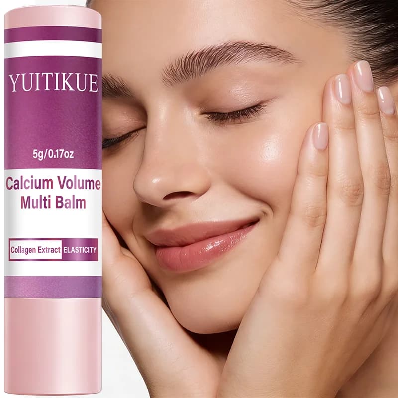 YUITIKUE Calcium Volume Multi Balm 5g con Estratto di Collagene, Stick Multiuso per la Cura della Pelle per Migliorare la Salute Cutanea