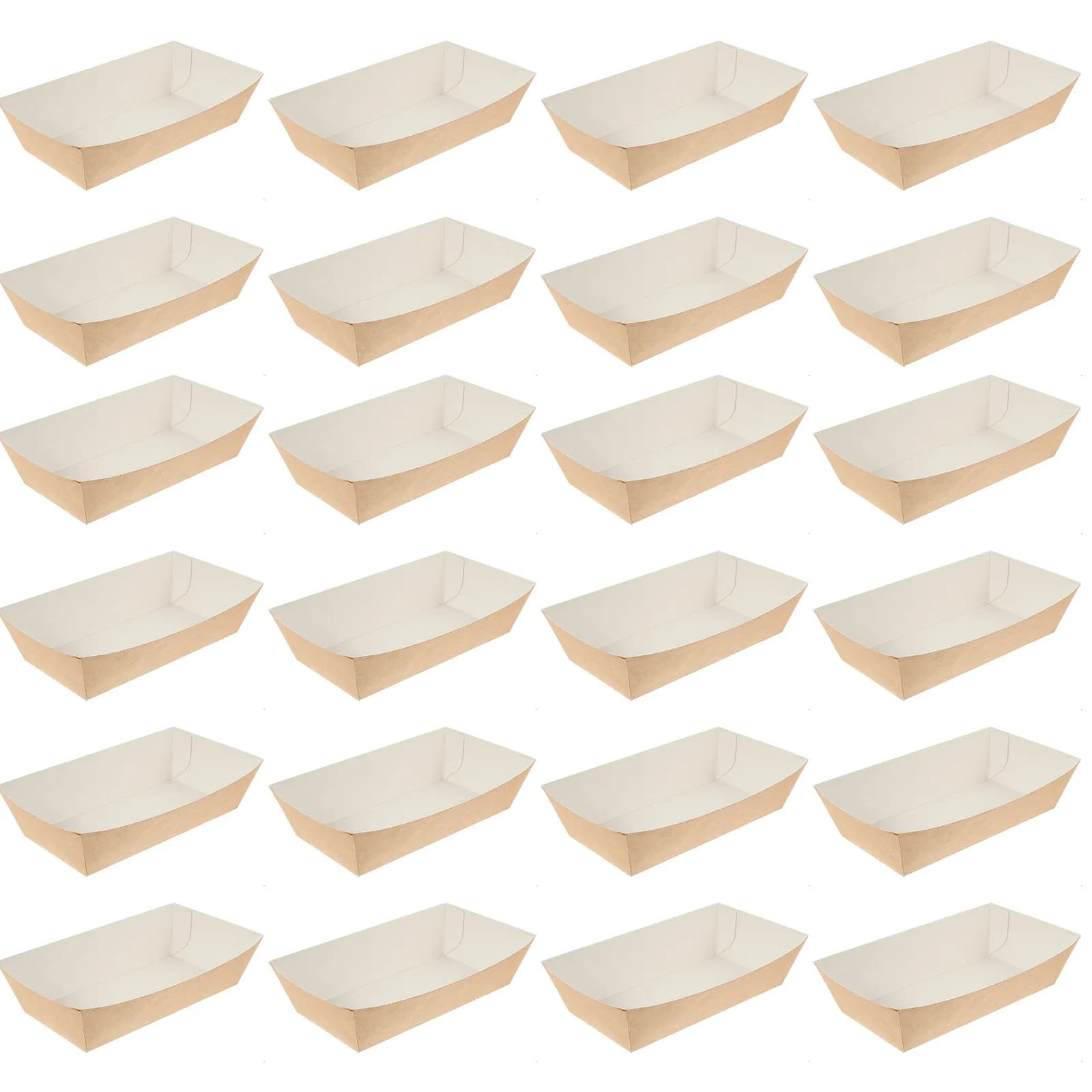 100 Pezzi Contenitori in Carta per Pollo Fritto, Vaschette per Snack, Contenitori per Alimenti da Asporto Marroni