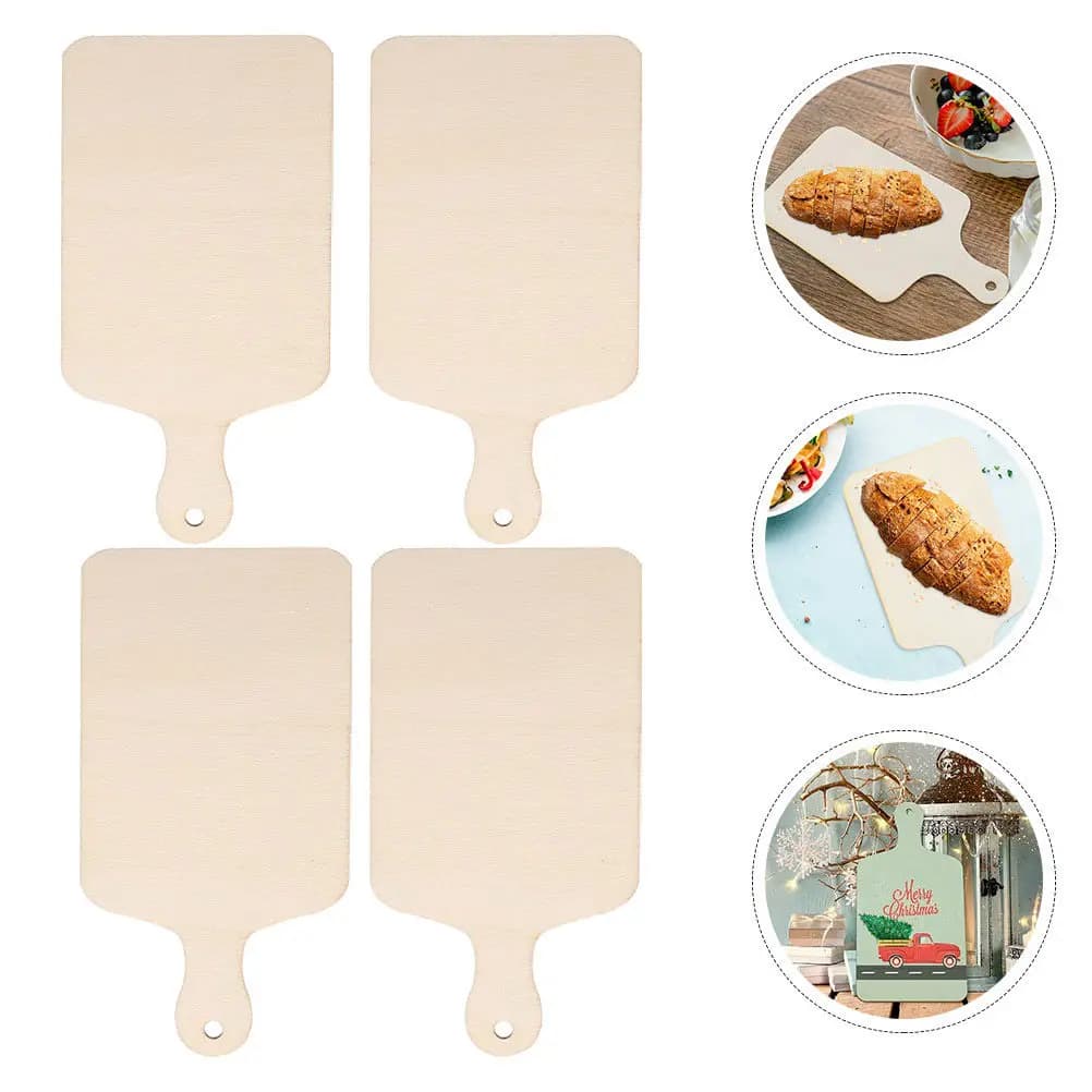 Set di 4 Taglieri Premium in Legno Naturale Fai-da-te con Bordi Lisci, Sicuri per l'Uso, Vassoio per Formaggi, Mini per la Casa