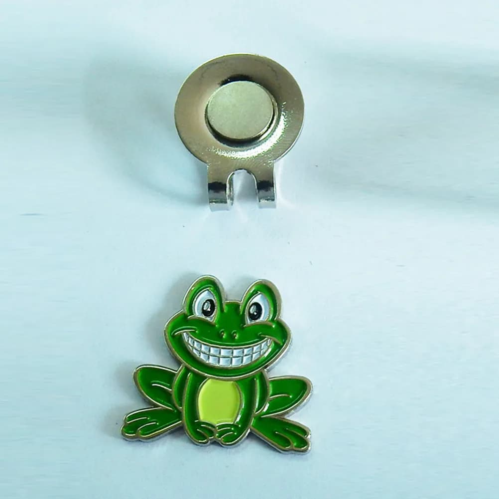 2 pcs Alloy Frog Hat Clip With Strong Magnet For Golf Ball Tool Use On Belt Visor Golf Accessories Ball Marker Hat Clip Golfball