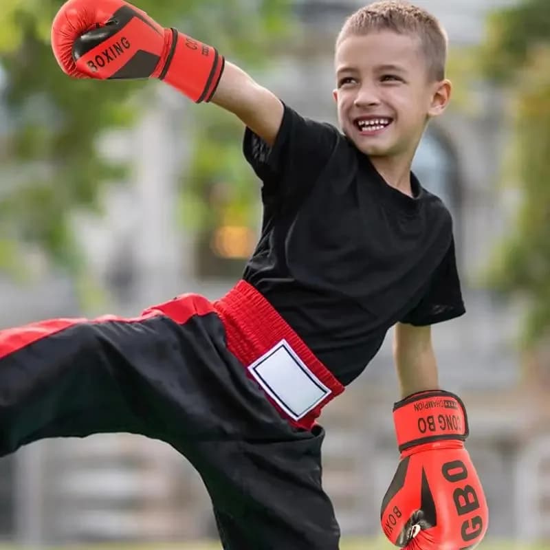 Kids Boxing Gloves Pu Punching Mitts Hand Protector For Bodybuilding Gym Training Exercise