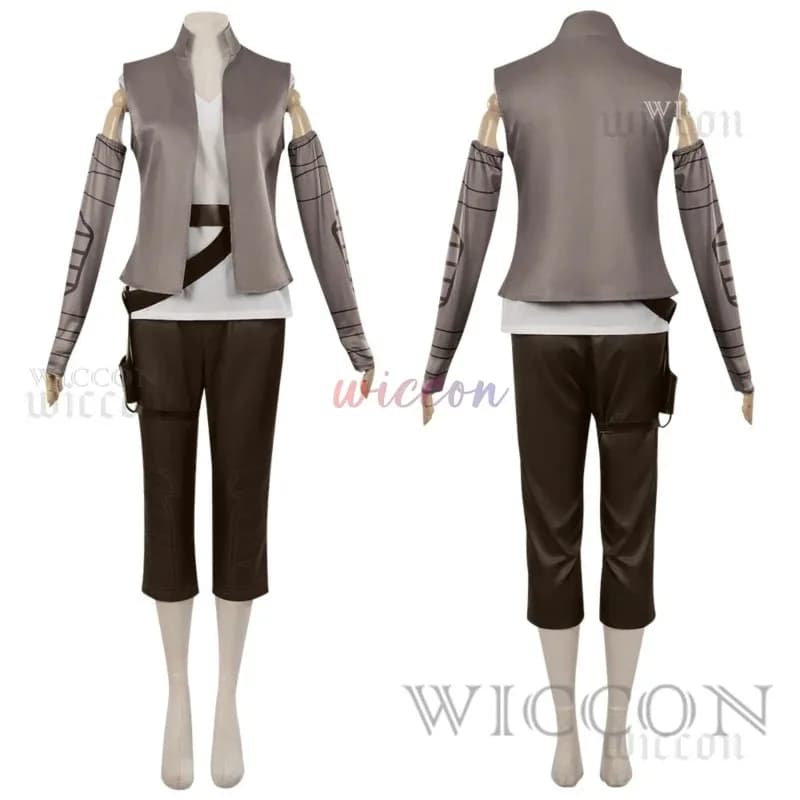 Film Rey Costume Cosplay per Donne Ragazze Uomini Adulto Anime Cintura Manica Set Completo Vestito Halloweenb;4.f'7;j,3'