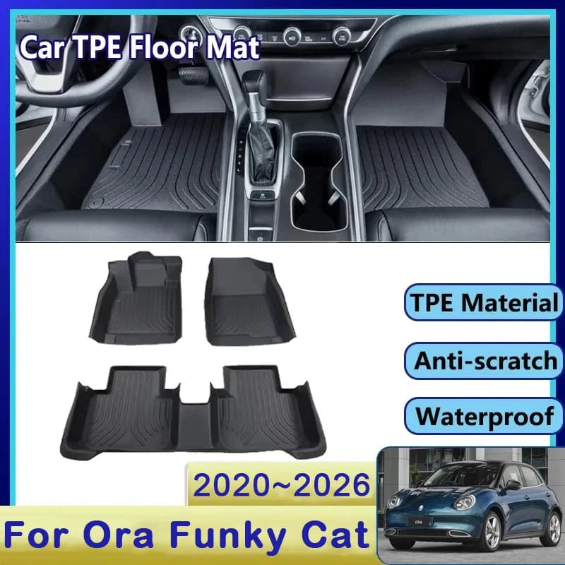 Tappetini per Auto per GWM Ora Good Cat Funky Cat 03 ES11 2020 ~ 2026 cuscinetti impermeabili LHD tappetini per piedi copriscarpe accessori Auto