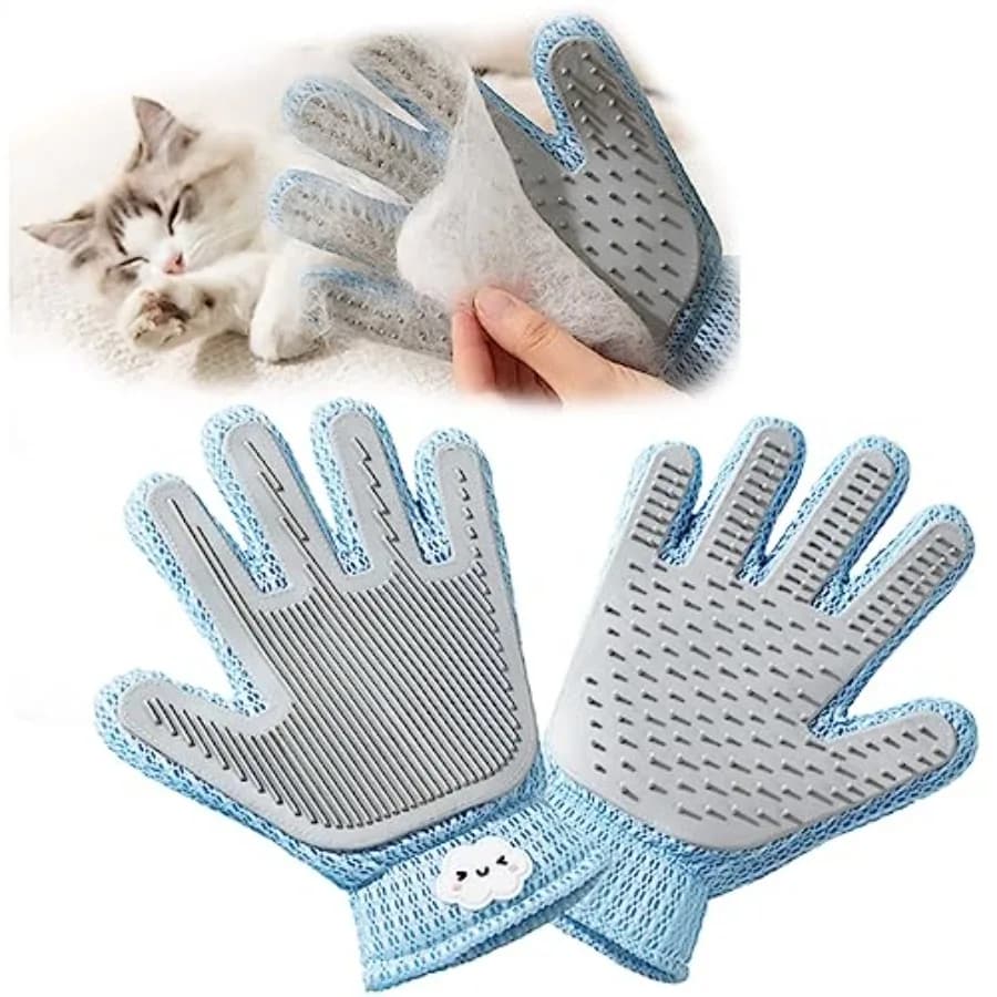 Guanto 2 in 1 per la toelettatura di cani e gatti, rimuovi peli, spazzola per la rimozione del pelo, guanto massaggiante per la rimozione dei peli, pulitore per peli.