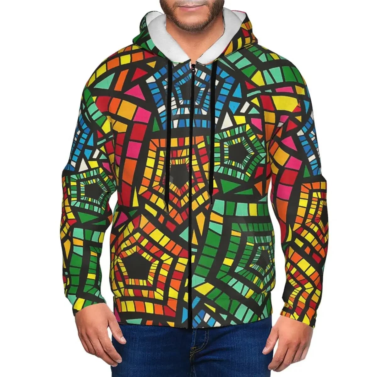 Felpe con cappuccio con cerniera con stampa cera africana Ankara Pullover Harajuku Felpe da donna autunno inverno da uomo Top a maniche lunghe