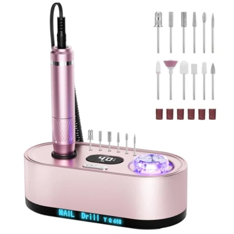 Kit Professionale per Unghie Elettrico 40000RPM con Display LCD, Macchina per Manicure e Pedicure, Lucidatura per Unghie in Acrilico e Gel