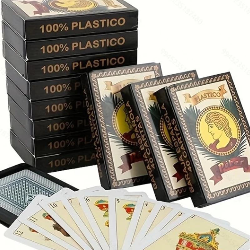 Carte da gioco in plastica impermeabile in PVC spagnolo Gioco da tavolo per feste in famiglia Gioco all'aperto Accessori per l'intrattenimento del poker