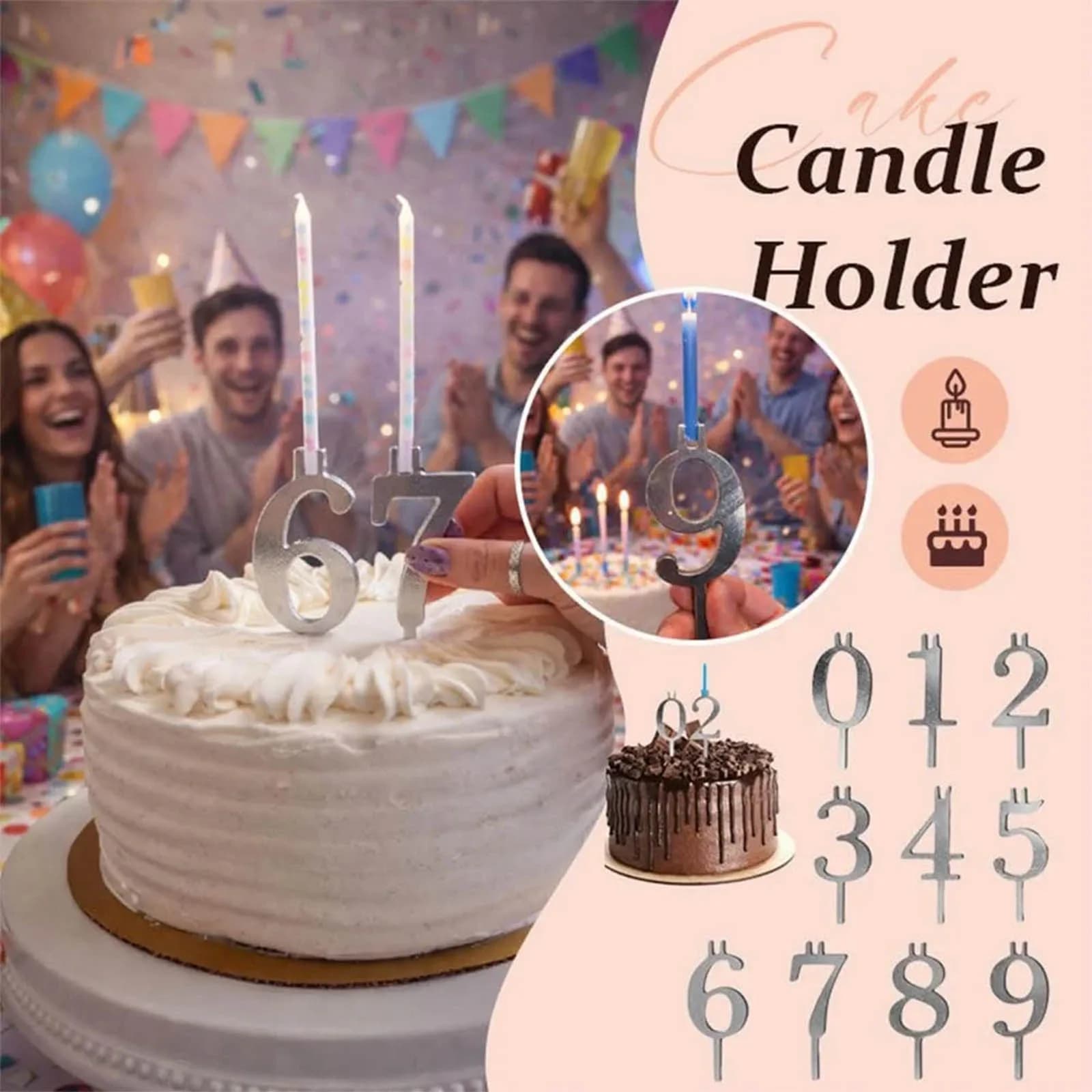 Wallet Numerates for Cakes, Birthday Party Decorations, Numbers from 0 to 9, Table Accessories