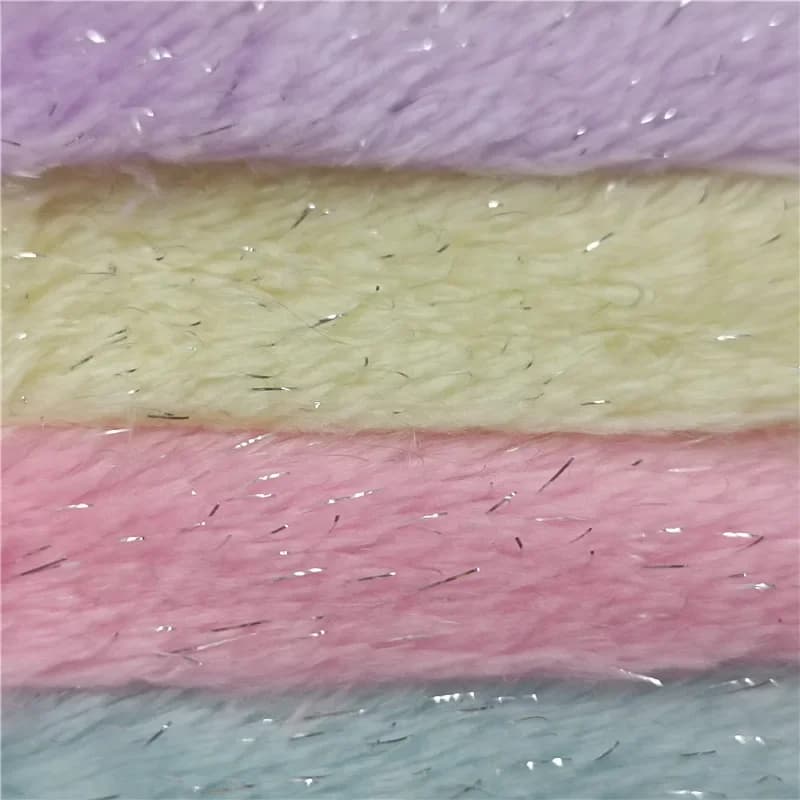 Factory price direct sale. Silver wire polar fleece Single-sided warp-knitted silver onion long-haired plush Blanket toy scarf