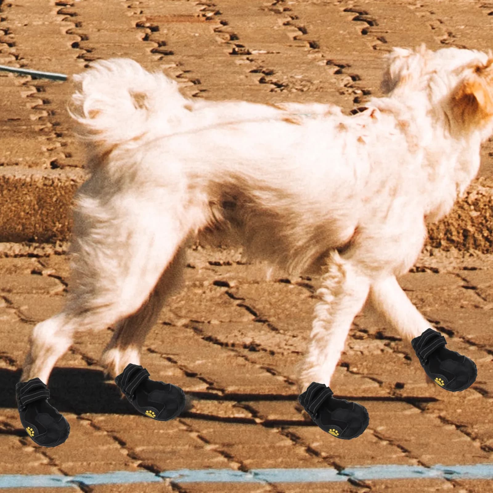4 pezzi di stivali invernali per cani, impermeabili, casual, con suola in gomma antiscivolo, regolabili, caldi, per la protezione delle zampe, scarpe da trekking, taglia 3, nero