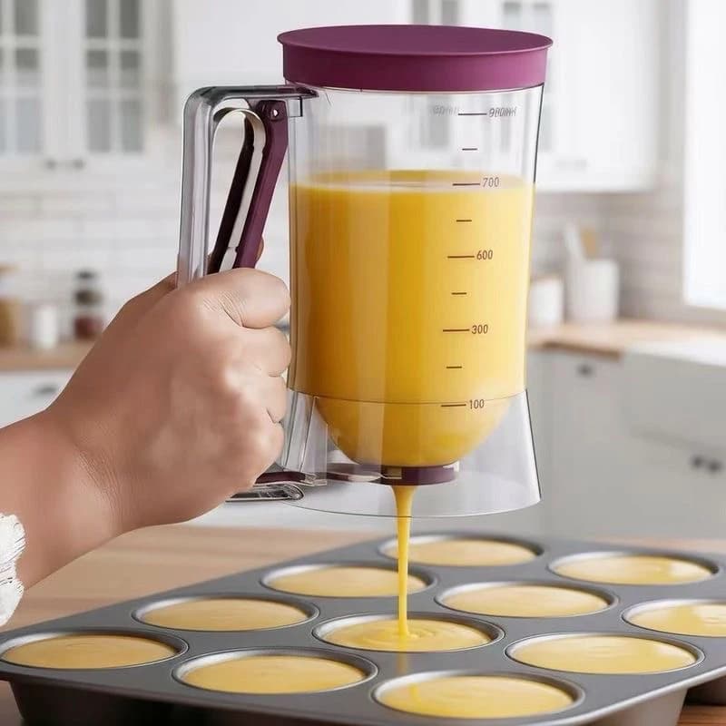 Dispenser per impasto per cupcake - Progettato per un versamento facile - Antiaderente ed efficiente dal punto di vista spaziale, ideale per preparare waffle, torte e pancake