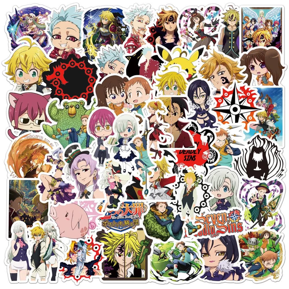 10/30/50pcs The Seven Deadly Sins Anime Stickers Cartoon Waterproof Graffiti Sticker DIY Skateboard Guitar Laptop Cool Decal Toy