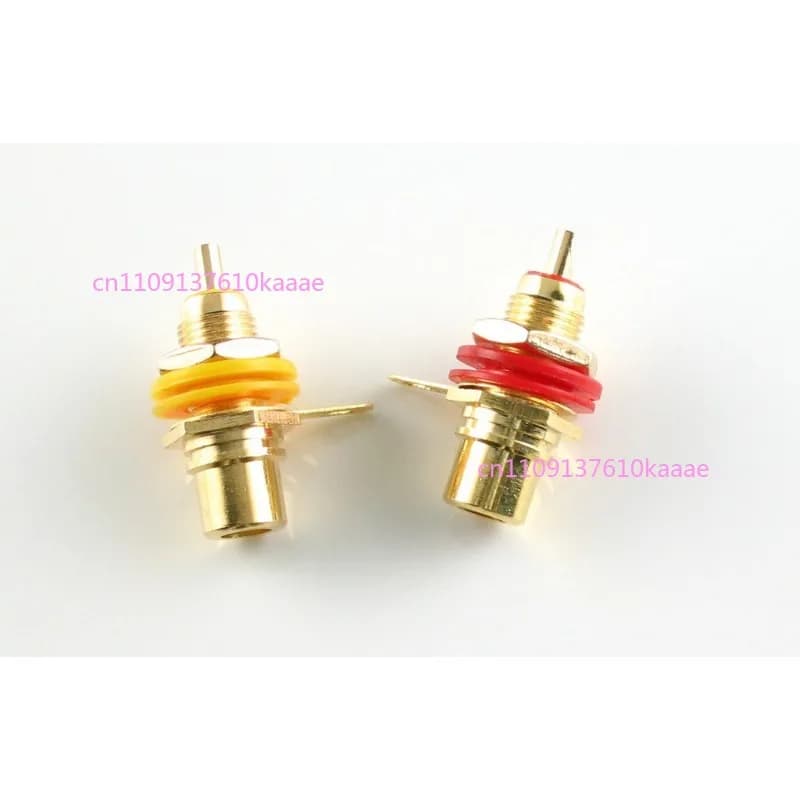 Pure Copper Gold Plated RCA Terminal Block, Audio Signal Connector for Amplifier