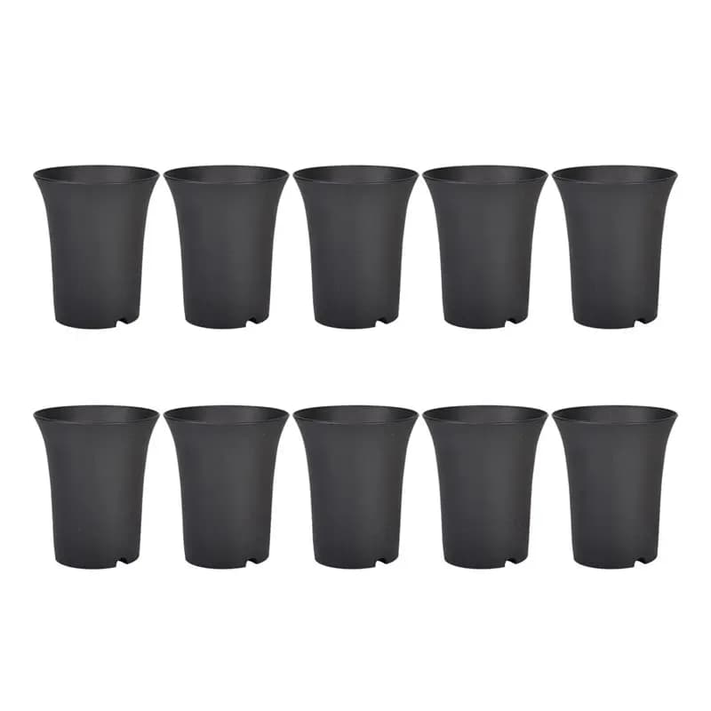 CQMF-30Pcs Black Round Flower Pots High Waist Deep Pots Are Perfect For Indoor And Outdoor Plants, Seeds, Vegetables