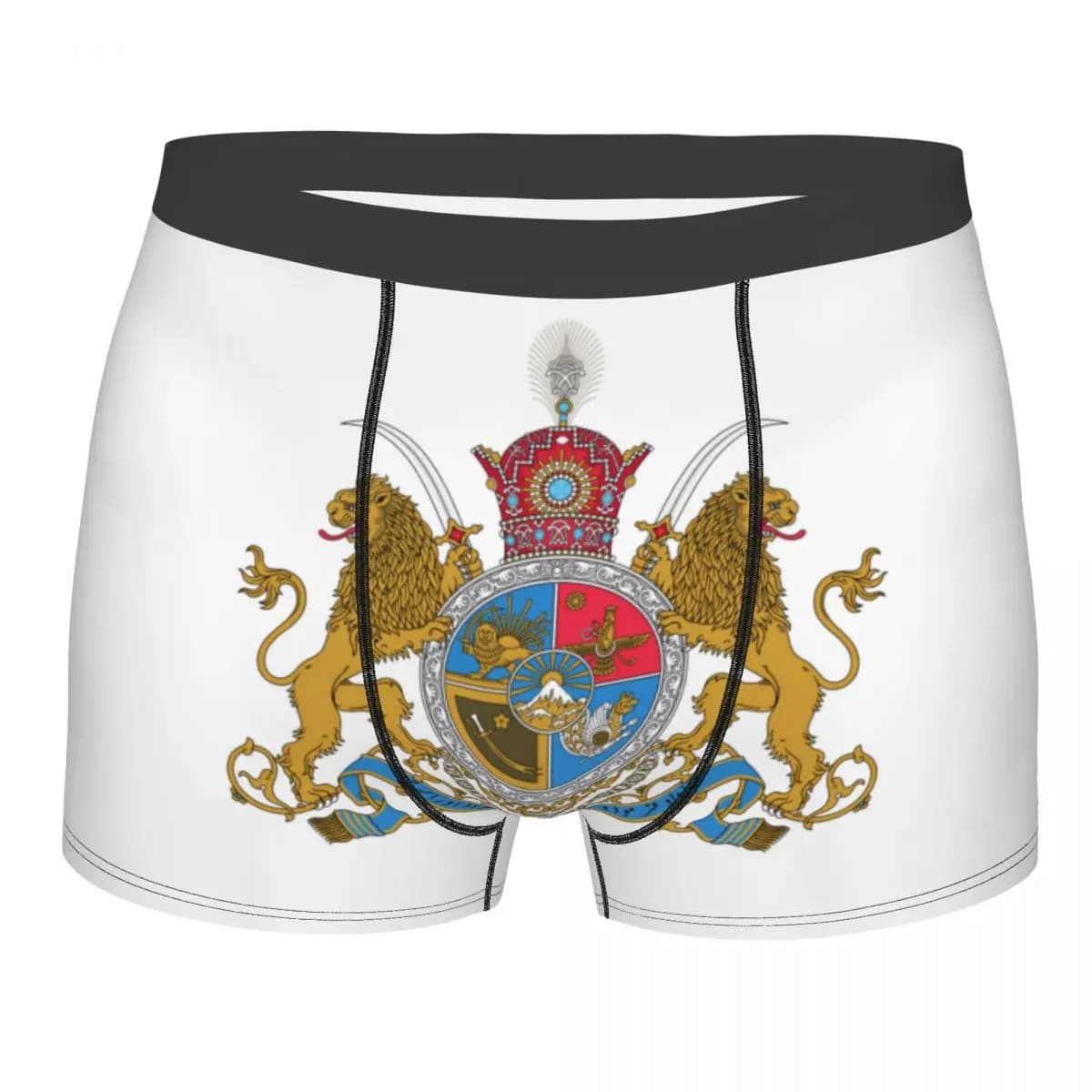 Intimo con stemma imperiale persiano, mutande da uomo sexy con stampa personalizzata, boxer con bandiera iraniana
