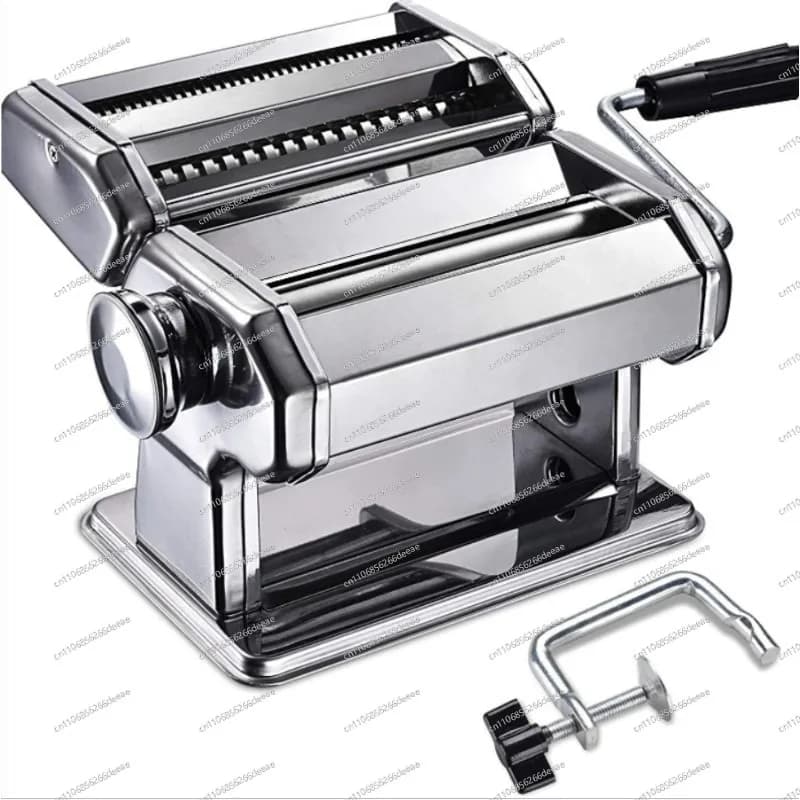 Macchina per pasta con manovella manuale, rullo per impasto in acciaio inossidabile, con 7 impostazioni di spessore da 0,5 a 2,5 mm