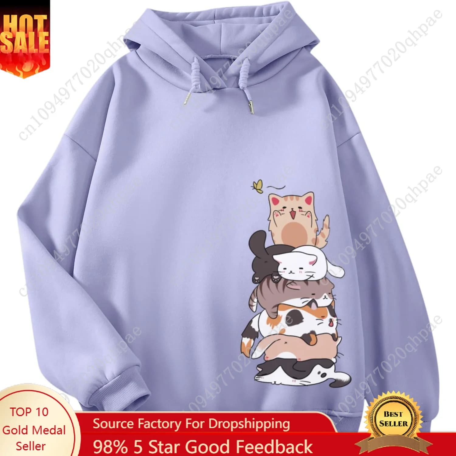 Tuislay Felpe con cappuccio con grafica simpatico gatto per ragazze adolescenti Felpa con cappuccio stampata con cartoni animati Kawaii da donna Felpa con cappuccio con stampa anime