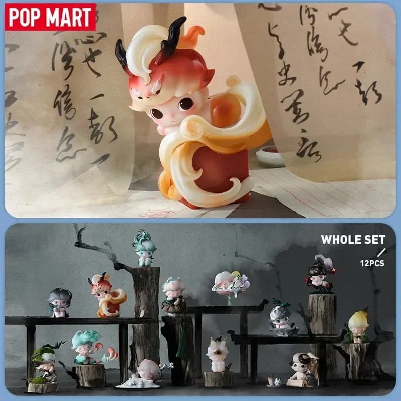 POP MART DIMOO Stories in the Cup Series Blind Box Toys Kawaii Anime Action Figure Caixa Caja Surprise Mystery Box Dolls Girls
