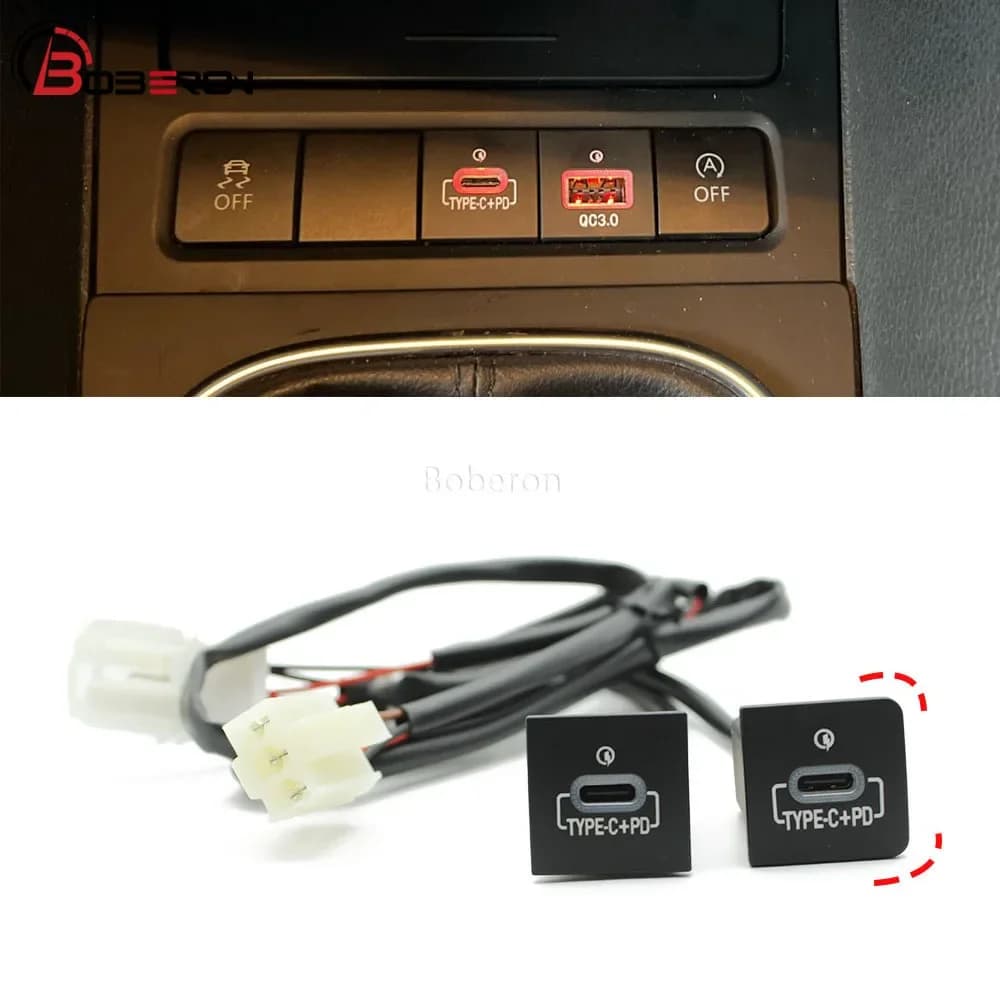 Presa per caricabatteria per auto Dual Type C PD Presa di ricarica per telefono Adattatore di alimentazione per VW Golf 6 Jetta 5 MK5 Scirocco 06-12 Accessori