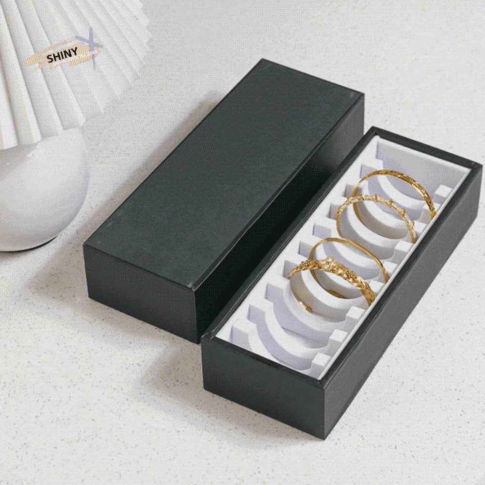 10/40 Slots Bracelet Storage Tray Rectangle Shape No Lid Jewelry Organizer Space Saving Flat Bottom Jewelry Display Box