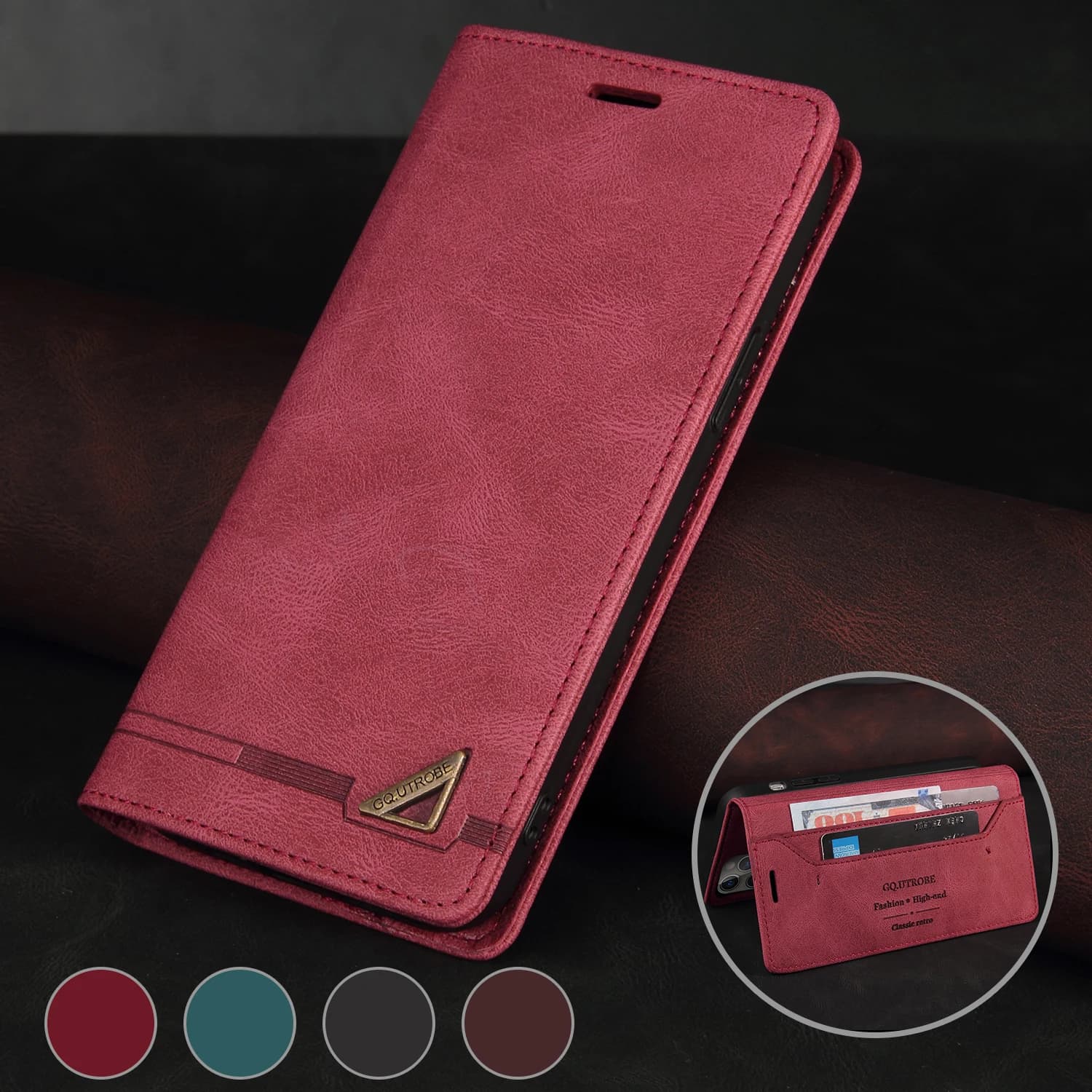 Leather Flip Case For Samsung Galaxy A6 A7 A8 2018 A5 J3 J5 J7 2017 Note 8 9 10 20 Ultra M31S M11 M13 M23 M32 Wallet Stand Cover